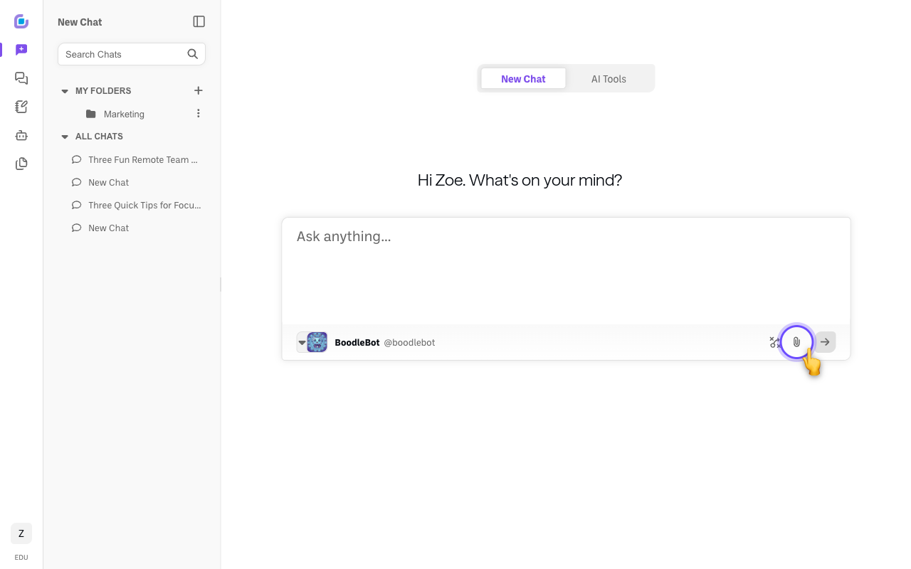 Screenshot: click-paperclip