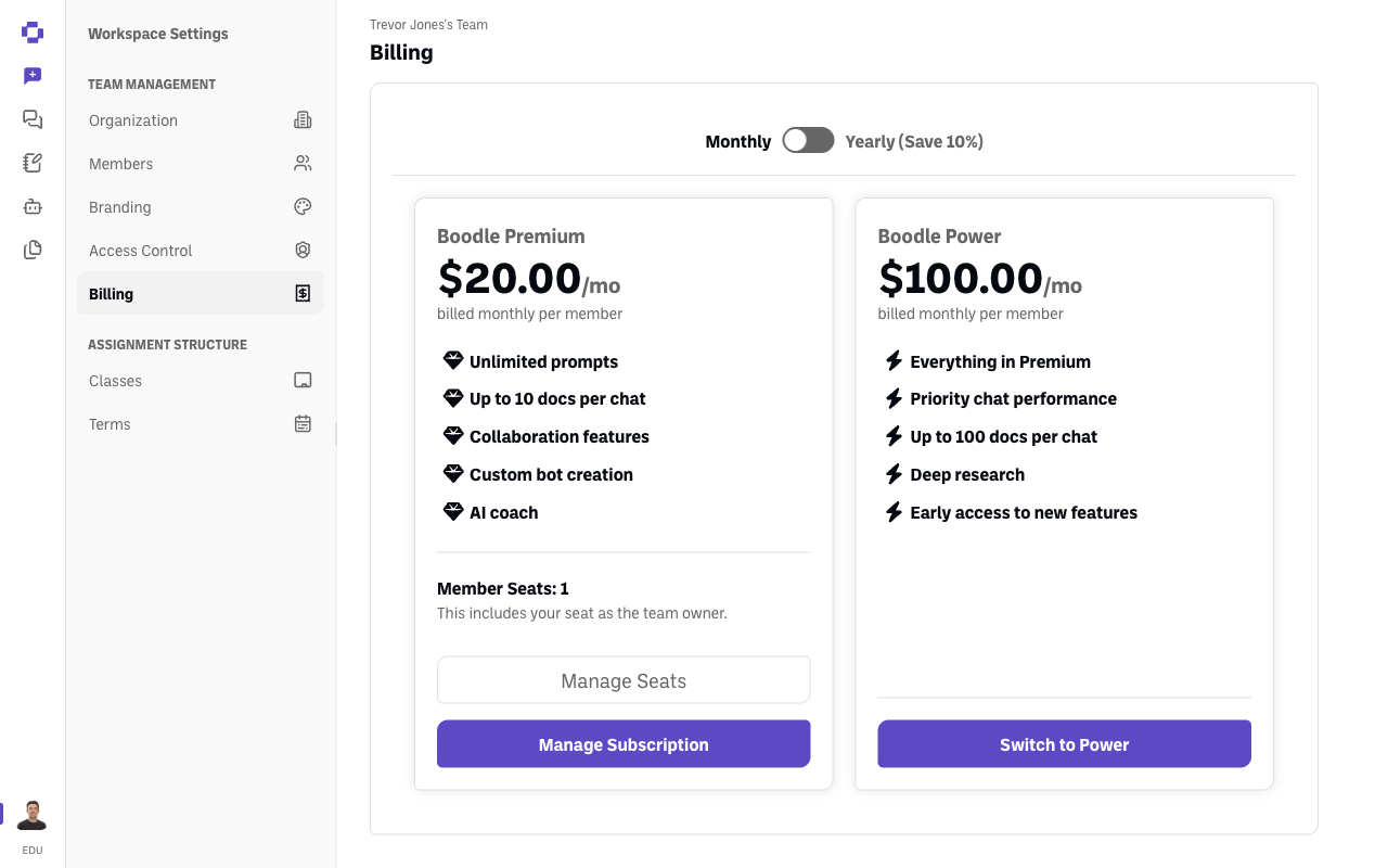 Screenshot: paid-plan-seats
