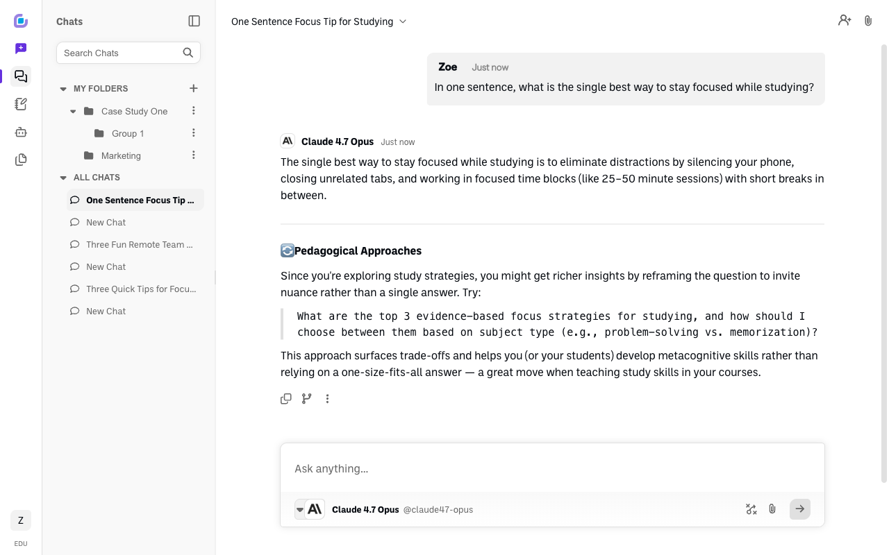 Screenshot: method2-claude-response