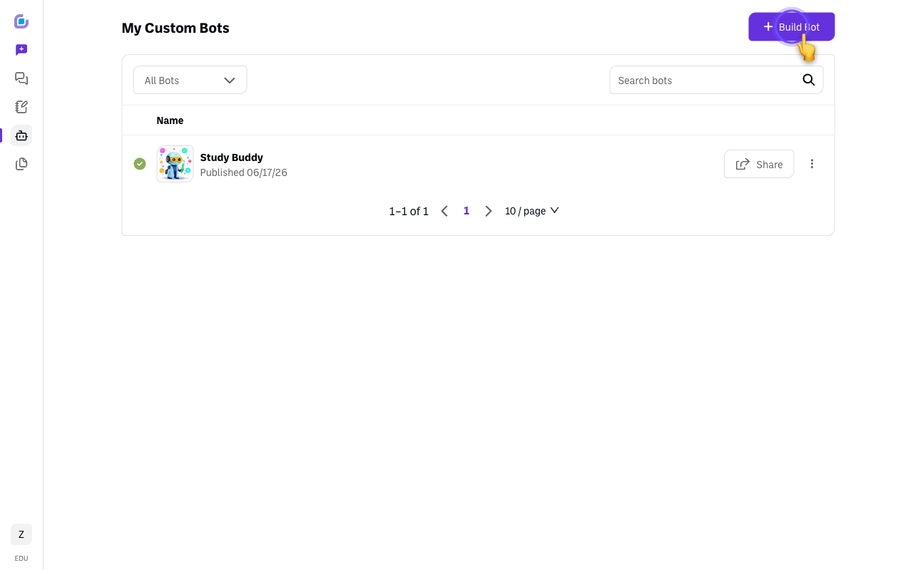Screenshot: build-bot-button