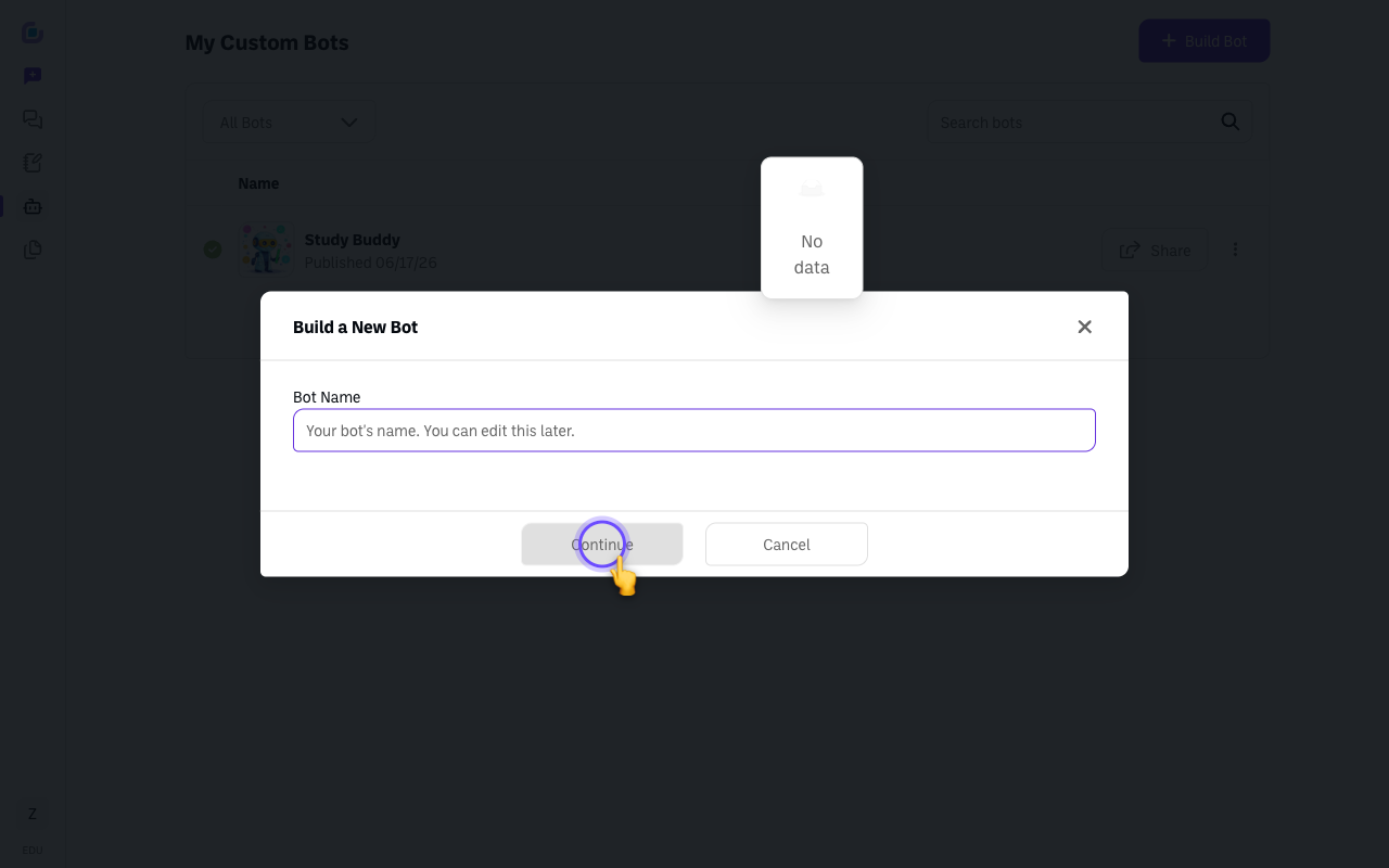 Screenshot: build-bot-name-dialog