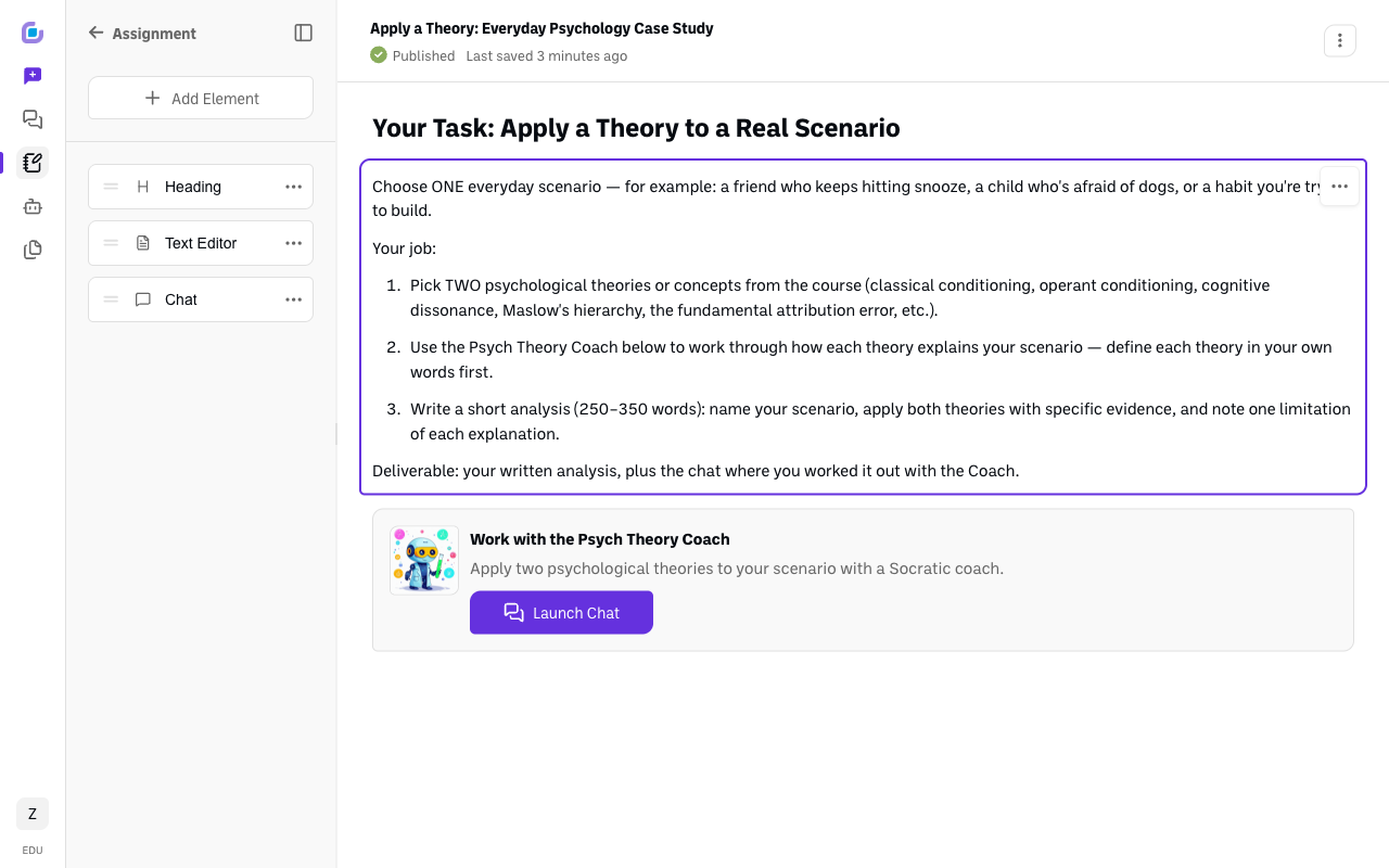 Screenshot: assignment-builder