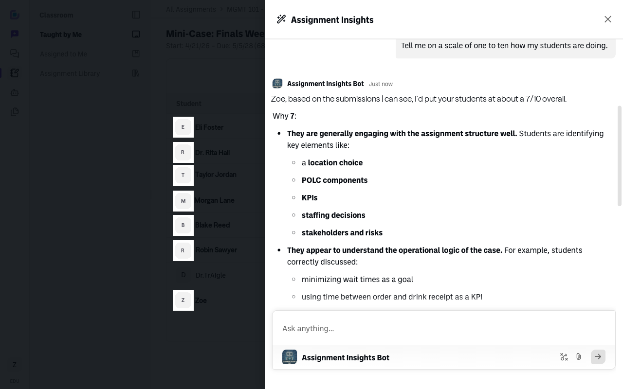 Screenshot: insights-response