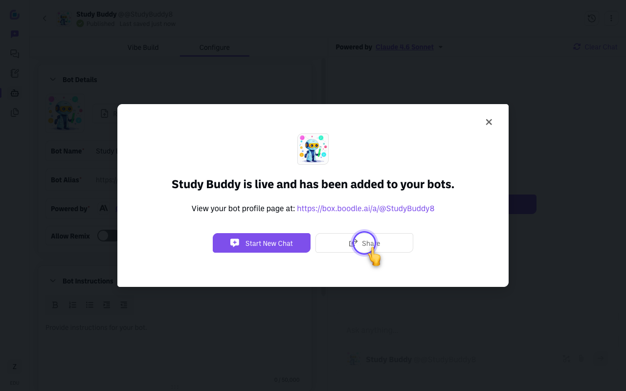 Screenshot: share-after-publish
