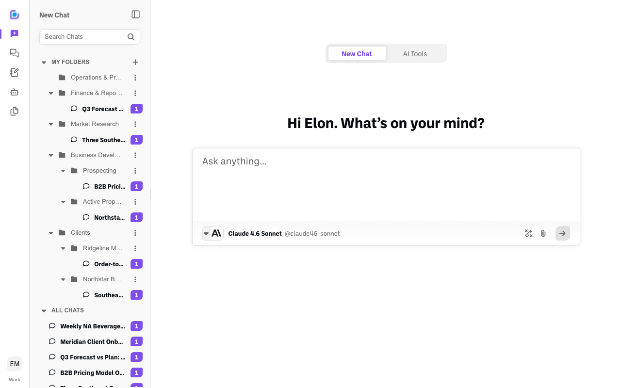 Screenshot: chat-model-name
